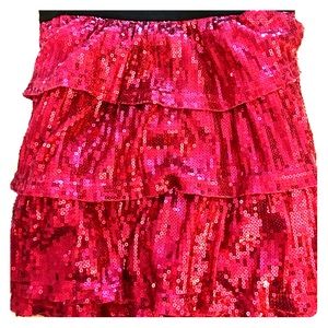 Girls Red Sequined Skirt